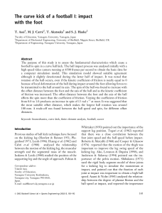 The Curve Kick of a Football I: Impact with the Foot