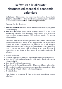 Fattura e Aliquote IVA: Riassunto ed Esercizi