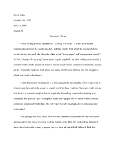 Student Journal on "Serving in Florida"