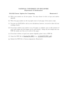 NUS MA1522 Linear Algebra Homework 1