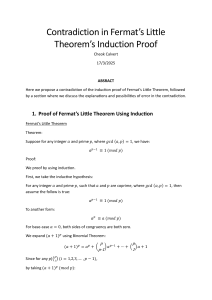 Contradiction in Fermat's Little Theorem's Induction Proof