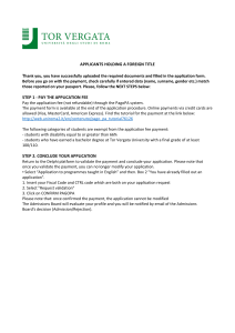 Tor Vergata Application Guide for Foreign Titles