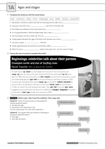Ages and Stages: Intermediate English Exercises