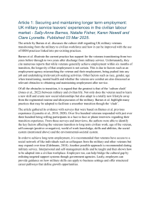 UK Military Veterans' Long-Term Employment: HRM Practices for Transition