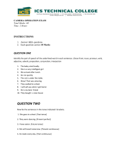 ICS Technical College Camera Operation Exam