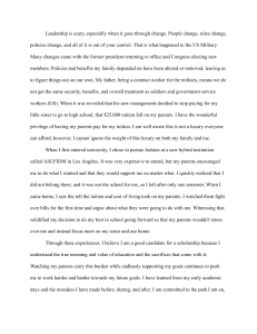 Scholarship Essay on Educational Sacrifices and Family Support