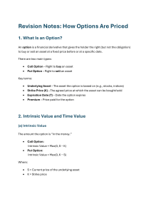 Revision Notes: How Options Are Priced