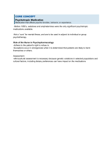 Psychotropic Medication: Core Concepts for Nursing