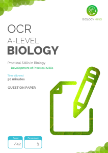 OCR A-Level Biology Practical Skills Question Paper