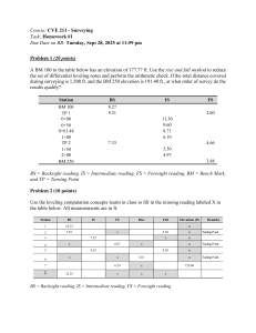 Surveying Homework #1: Differential Leveling Problems