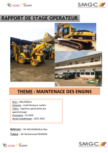 Rapport de stage : Maintenance des engins &agrave; la SMGC