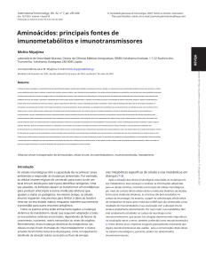 Amino&aacute;cidos: Fontes de Imunometab&oacute;litos e Imunotransmissores
