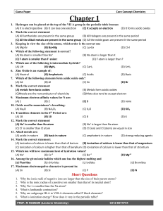 Core Concept Chemistry Chapter 1 Guess Paper