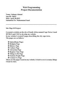 Web Programming Project: Cape Town Website Documentation