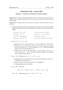 Hoja de Pr&aacute;ctica: Extremos de Funciones de Varias Variables