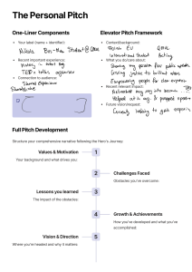 The Personal Pitch: A Guide to Crafting Your Elevator Pitch