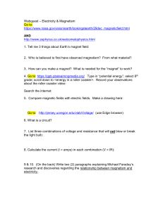 Webquest: Electricity & Magnetism