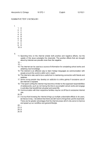 Summative Test 2 in English: Internet Effects