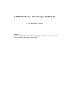 Lab Report: Basic Circuit Analysis Techniques