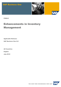 SAP Business One 8.8 Inventory Management Enhancements