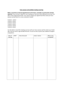 Tutor Assessor Candidate Meeting Record Log