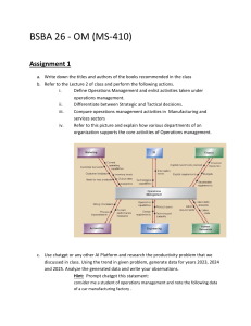 Operations Management Assignment 1: Tasks & Analysis