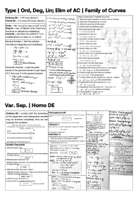 Differential Equations: Family of Curves & Variable Separable Methods
