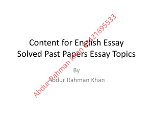 World Order Essay Topics: Solved Past Papers Guide