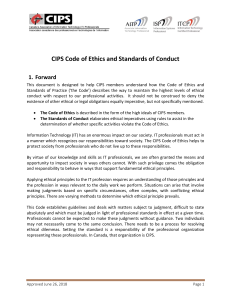 CIPS Code of Ethics & Standards of Conduct