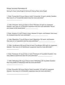 Dosage Calculation Remediation Worksheet