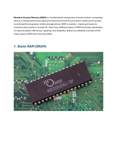 Types of RAM: SRAM, DRAM, DDR, GDDR Explained
