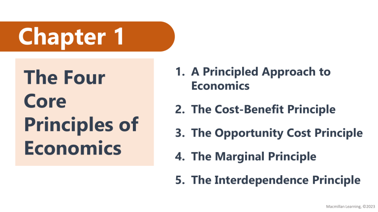 Chapter 1: Four Core Principles of Economics
