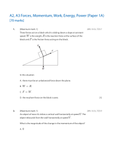 Physics Exam Paper: Forces, Momentum, Work, Energy, Power