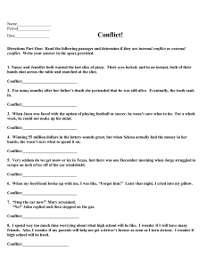 Conflict Worksheet: Internal vs External Conflict Examples