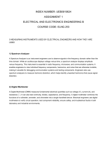 Electrical Engineering Instruments: Spectrum Analyzer, DMM, Network Analyzer