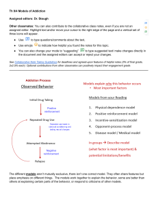 Models of Addiction Lecture Notes