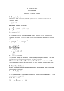 EE 121B Homework 1 Solution: Semiconductor Physics