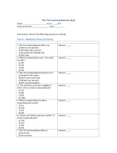 The Ten Commandments Quiz