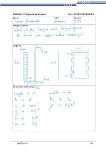 ENGGEN 115 Engineering Analysis: Wind Force on Tower