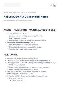 Airbus A320 ATA 05 Technical Notes