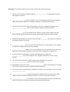 Perfusion Concepts Quiz: Fill in the Blanks