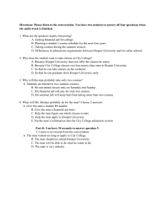 College Course Planning Listening Comprehension Test