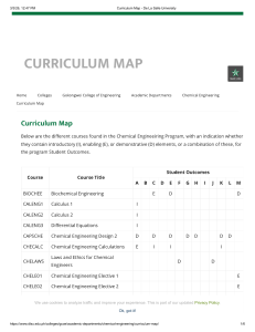 Chemical Engineering Curriculum Map - DLSU