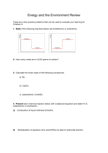 Energy and the Environment Review: Chemistry Practice Problems