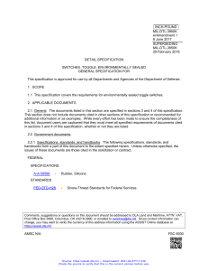 MIL-DTL-3950K: Toggle Switch Specification