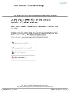 Filler Impact on Asphalt Mixture Complex Modulus