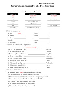 Comparative and Superlative Adjectives Exercises