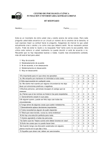 Inventario Psicol&oacute;gico IBT Modificado - Konrad Lorenz