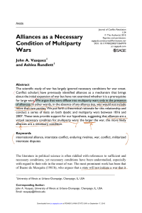 Alliances as a Necessary Condition of Multiparty Wars
