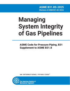 ASME B31.8S-2025: Gas Pipeline Integrity Management